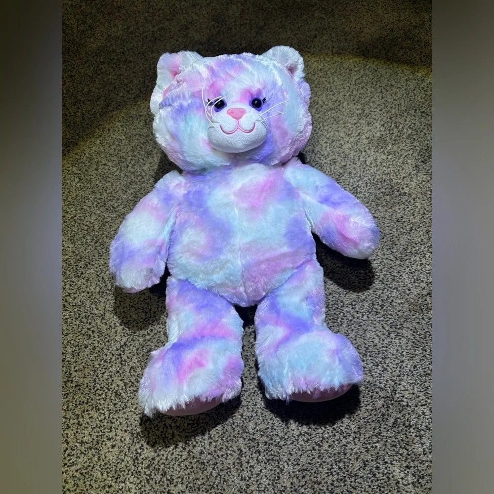 Build a bear pastel swirl kitty stuffed animal. 16” height. Shelf kept